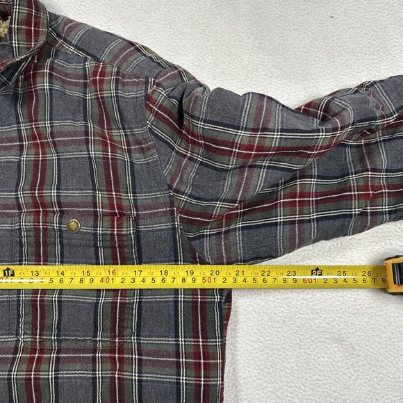 LL Bean Sherpa Lined Scotch Plaid Shirt Jacket Men's S Shacket Slightly Fitted - Picture 5 of 7